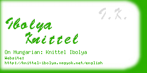 ibolya knittel business card